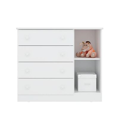 Cômoda 4 Gavetas 1 Porta Antigua Branco