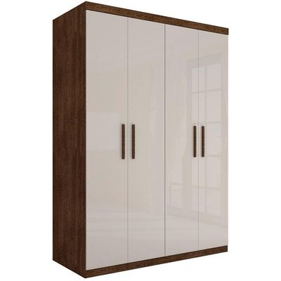 Guarda Roupa Miami Com Quatro Portas Malbec Off White