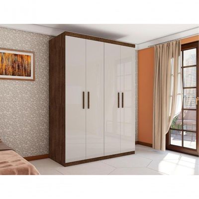 Guarda Roupa Miami Com Quatro Portas Malbec Off White