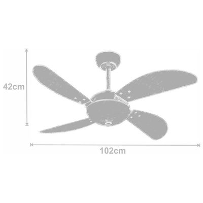 Ventilador De Teto Volare Preto Fly Office Preto 220V