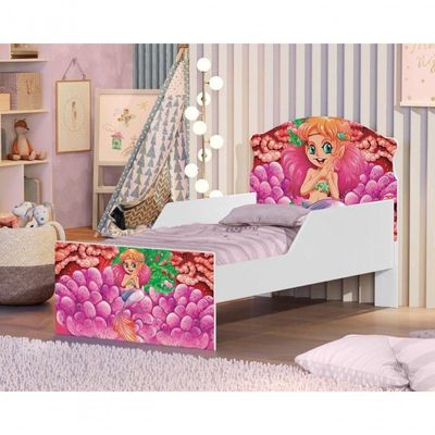 Mini Cama Sereia E Corais Com Colchão