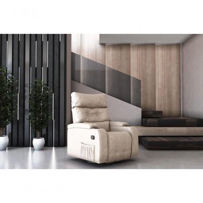 Poltrona Giratório Papai Reclinavel Mx66 Commander Sintetico Bege Matrix