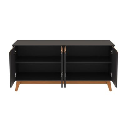 Aparador Kappesberg 4 Portas Preto Fosco 156cm