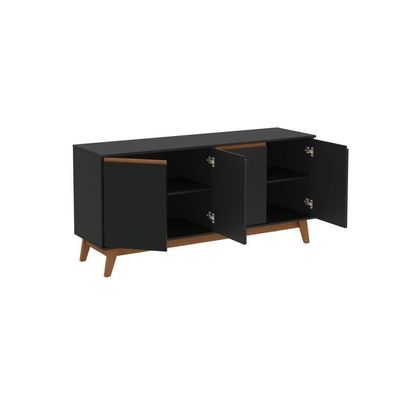 Aparador Kappesberg 4 Portas Preto Fosco 156cm
