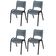 Cadeira Iso Base Preto Igreja, Escola, Escritório - Cinza Kit 4 Peças