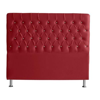 Cabeceira De Cama Box Estrela King 195 Cm Suede Botão Cristal Vermelho Do Lar Móveis E Decoração