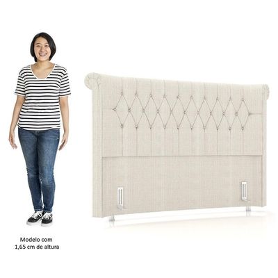 Cabeceira Cama Solteiro 90cm Dust P02 Linho Creme - Mpozenato