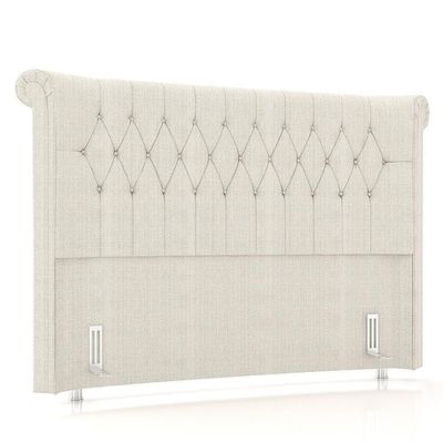 Cabeceira Cama Solteiro 90cm Dust P02 Linho Creme - Mpozenato