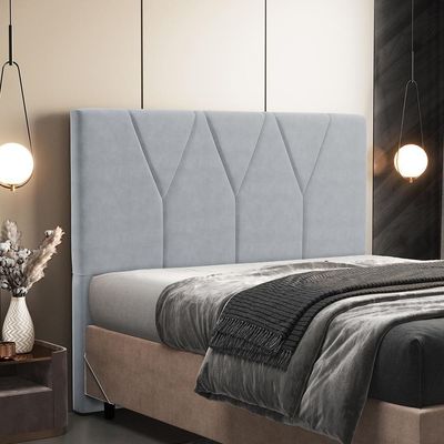 Cabeceira Cama Casal King 195cm Aura Suede W01 Cinza - Mpozenato