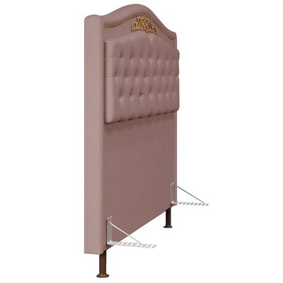 Cabeceira Cama Casal King 195cm Com Tachas Imperial Veludo J02 Rosê - Mpozenato