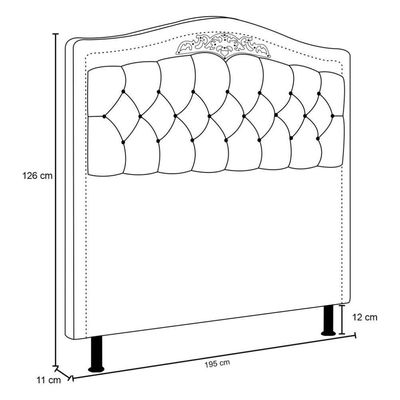 Cabeceira Cama Casal King 195cm Com Tachas Imperial Veludo J02 Rosê - Mpozenato