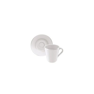 Conjunto Xícara E Pires De Café Tramontina Joana Em Porcelana, 70ml 2 Peças Tramontina