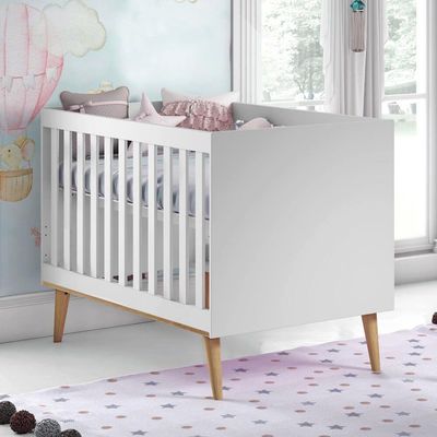 Berço Mini Cama Ludmila Branco Fosco/ Bétula