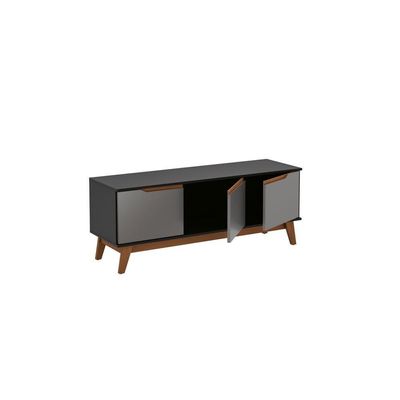 Rack Kappesberg 3 Portas Preto Fosco/azul Profundo 136cm