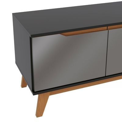 Rack Kappesberg 3 Portas Preto Fosco/azul Profundo 136cm