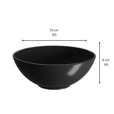 Kit 6 Bowls 120ml Molheiras Plástico Preto Coza Servir Caldas Mel Maionese Patês