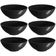 Kit 6 Bowls 120ml Molheiras Plástico Preto Coza Servir Caldas Mel Maionese Patês