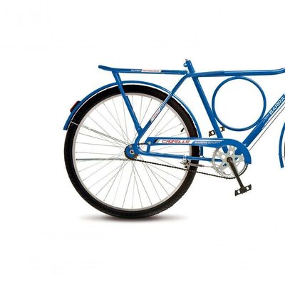 Bicicleta Colli Barra Sport Aro 26 Em Ferro Com Bagageiro E Capa Corrente Azul