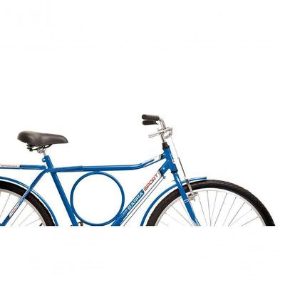 Bicicleta Colli Barra Sport Aro 26 Em Ferro Com Bagageiro E Capa Corrente Azul