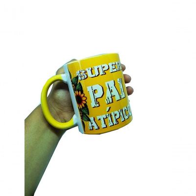 Caneca Exclusiva Super Pai Atipico Com Chaveiro Especial