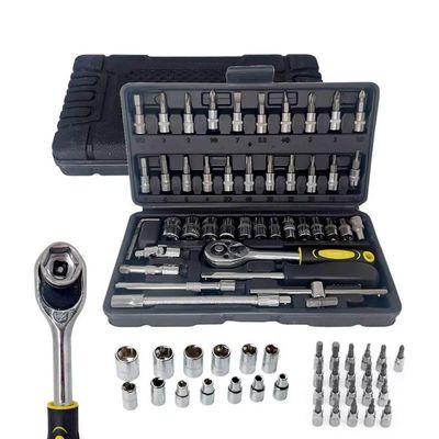 Kit Chave Canhão Catraca 46 Peça Profissional Alta Qualidade