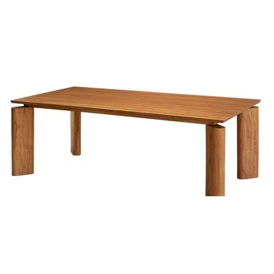 Mesa Nala 220cm Tampo Laminado Canto Moeda Moderna Mobília Cinamomo Imbuia Nat