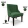 Kit 10 Cadeiras Estofadas Para Sala De Jantar Base Fixa De Madeira Preto Lia Veludo Verde - Ibiza
