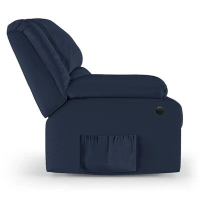 Poltrona Do Papai Reclinável Pietra Power Elétrica Usb Fh9 Pu Azul - Mpozenato