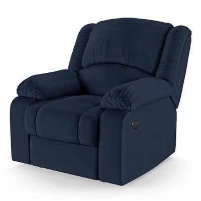 Poltrona Do Papai Reclinável Pietra Power Elétrica Usb Fh9 Pu Azul - Mpozenato