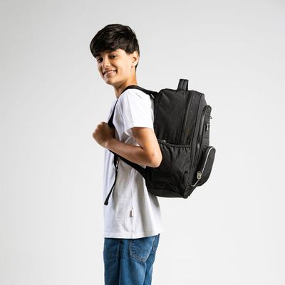 Mochila Escolar Masculina Juvenil Color Block U / Preto