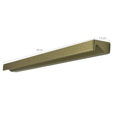 Puxador de Gaveta 20cm Dourado Sobreposto Líbero Nuovo Torralba Cava Invertida
