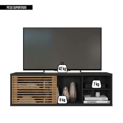 Rack Bancada Para Tv 55 Polegadas Preto Multiverso Caemmun