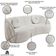 Sofá Decorativo 3 Lugares 288cm Com Almofadas E Poltrona Zion M22 Boucle Branco - Mpozenato