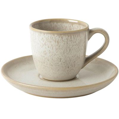 Jogo 12 Xícaras de Café com Pires 120ml Cerâmica Porto Brasil Bio Latte Mesa Posta