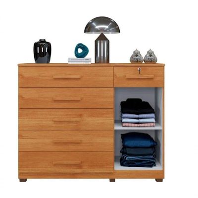 Cômoda Milão 6 Gavetas 1 Porta Benetil Móveis - Cinamomo