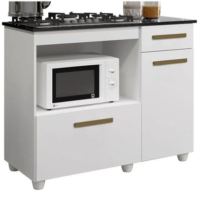 Balcão Cooktop/forno Violeta Kaiki Móveis - Branco