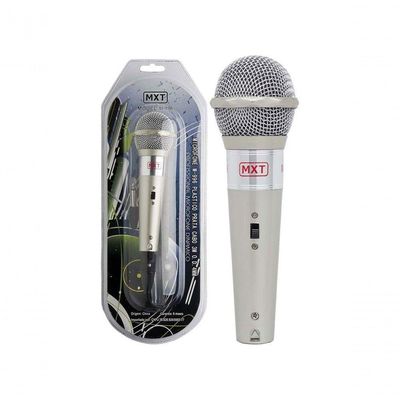 Microfone Mxt M-996 Plastico Prata Com Fio 3 Metros 541023