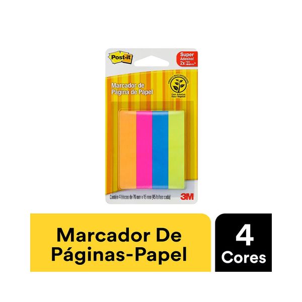 Marcador de Página Adesivo Post It 3M Colorido 04 Blocos de 45 Folhas Cada Marcador de Página Adesivo Post It 3M Colorido 04 Blocos de 45 Folhas Cada