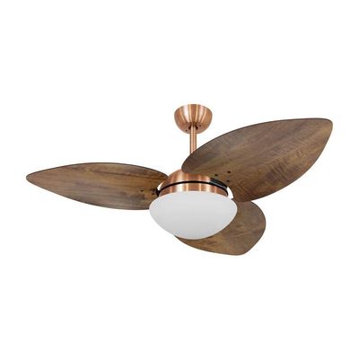 Ventilador De Teto Kovalski Cobre 3 Pás Rádica Imbuia 220V 220V