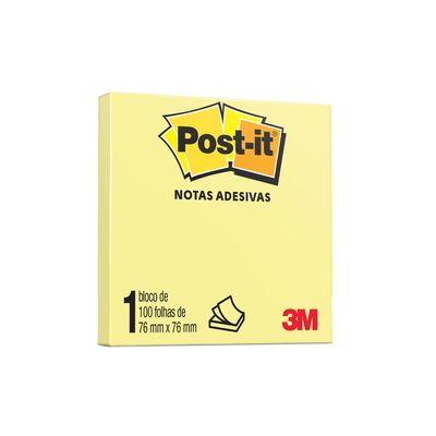 Bloco Adesivo Post It 3M Amarelo 76x76mm 100 Folhas