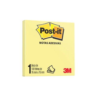 Bloco Adesivo Post It 3M Amarelo 76x76mm 100 Folhas