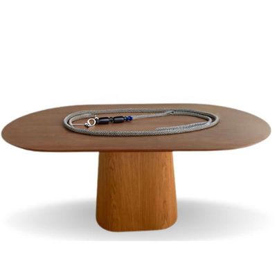 Mesa De Jantar Cone Retangular Arredondada 198x122cm Freijó