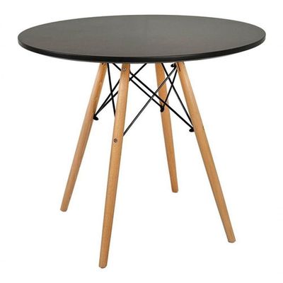 Conjunto De Mesa Redonda Eames 100cm Preto + 4 Cadeiras Eiffel Dsw Preto