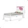 Cama Luíza Solteiro Com Cabeceira Branco Rosa
