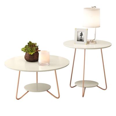 Jogo De Mesa Centro E Lateral Home Off White