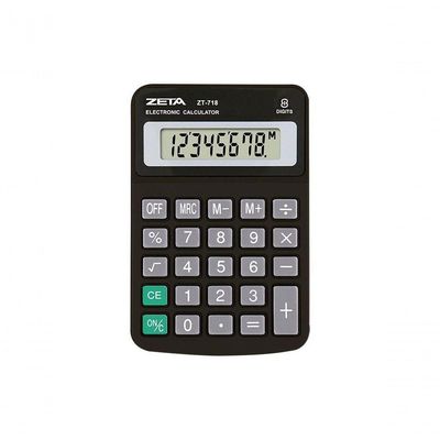 Calculadora De Mesa Zeta Zt718 8 Digitos Preta