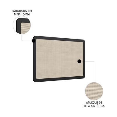 Cabeceira Solteiro 90cm E Mesa 1 Gaveta Arlo A10 Nero-dourado - Mpozenato
