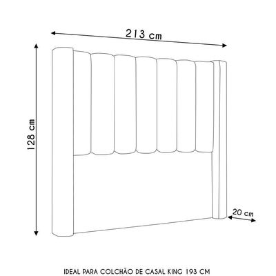 Cabeceira Casal King Cama 195cm Claire I02 Bouclê Capuccino - Mpozenato