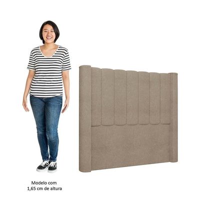 Cabeceira Casal King Cama 195cm Claire I02 Bouclê Capuccino - Mpozenato