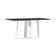 Mesa de Jantar Retangular com Tampo de Vidro Rubi Preto e Off White 160 cm